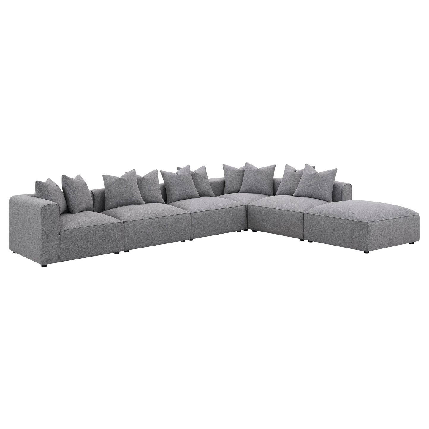 donna 6-piece upholstered modular sectional grey