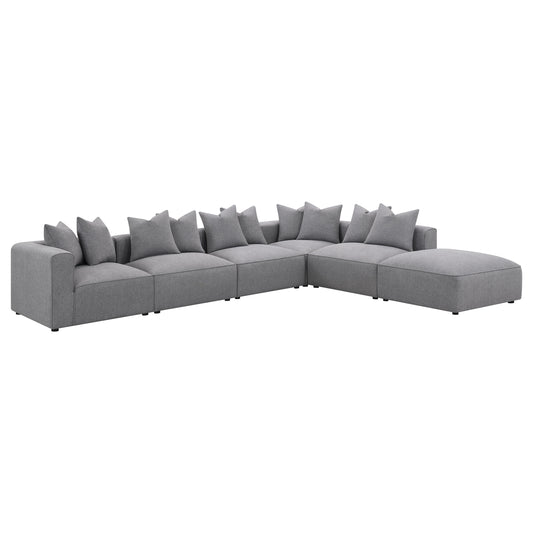 Donna 6-piece Upholstered Modular Sectional Grey