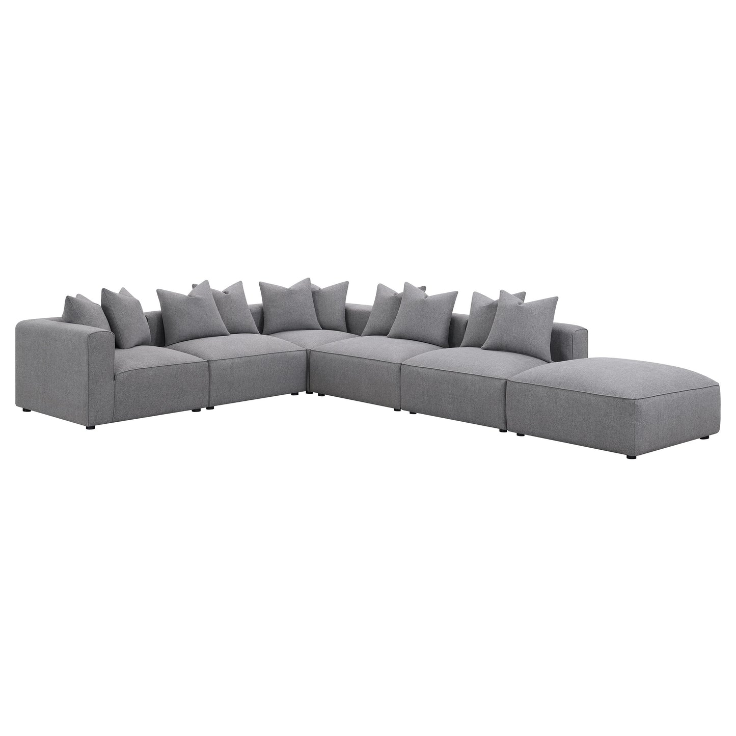 donna 6-piece upholstered modular sectional grey