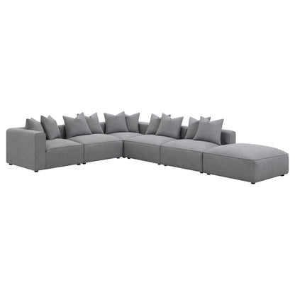 Donna 6-piece Upholstered Modular Sectional Grey