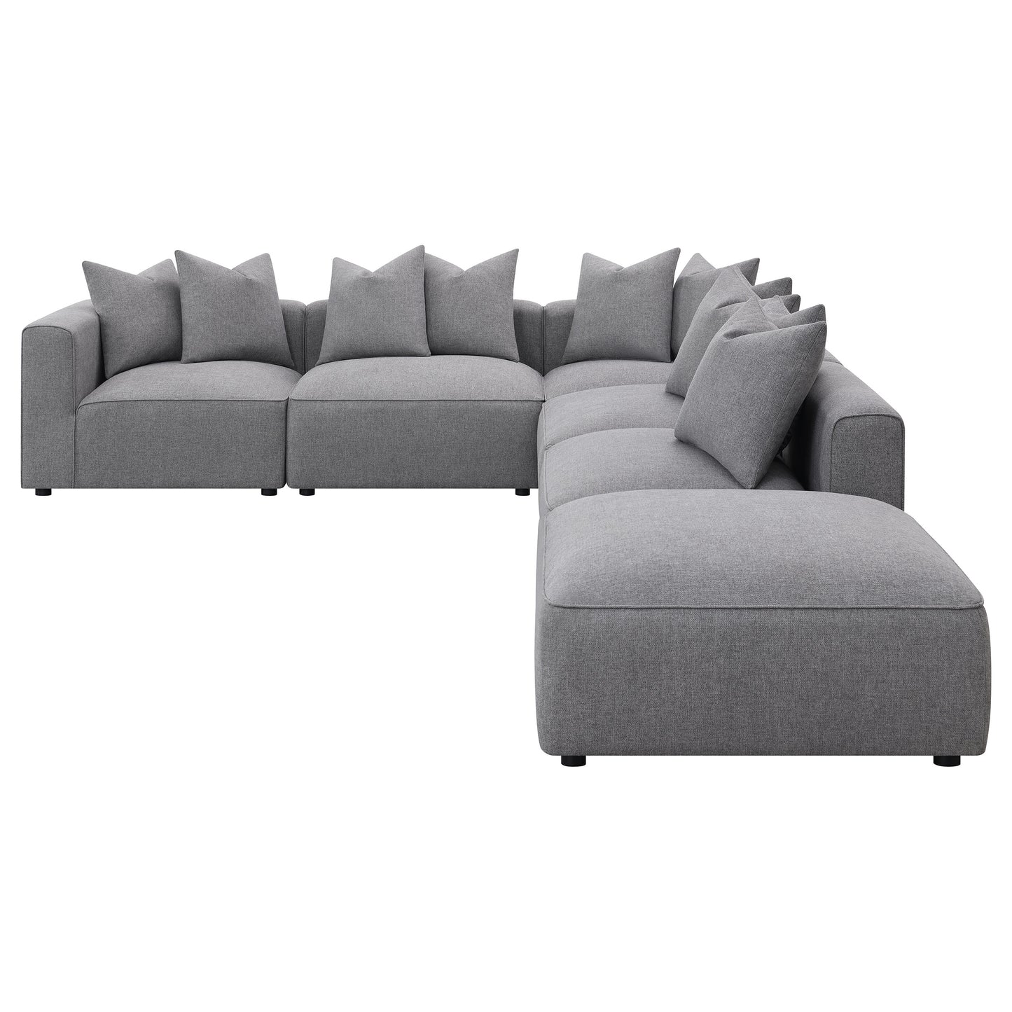 donna 6-piece upholstered modular sectional grey