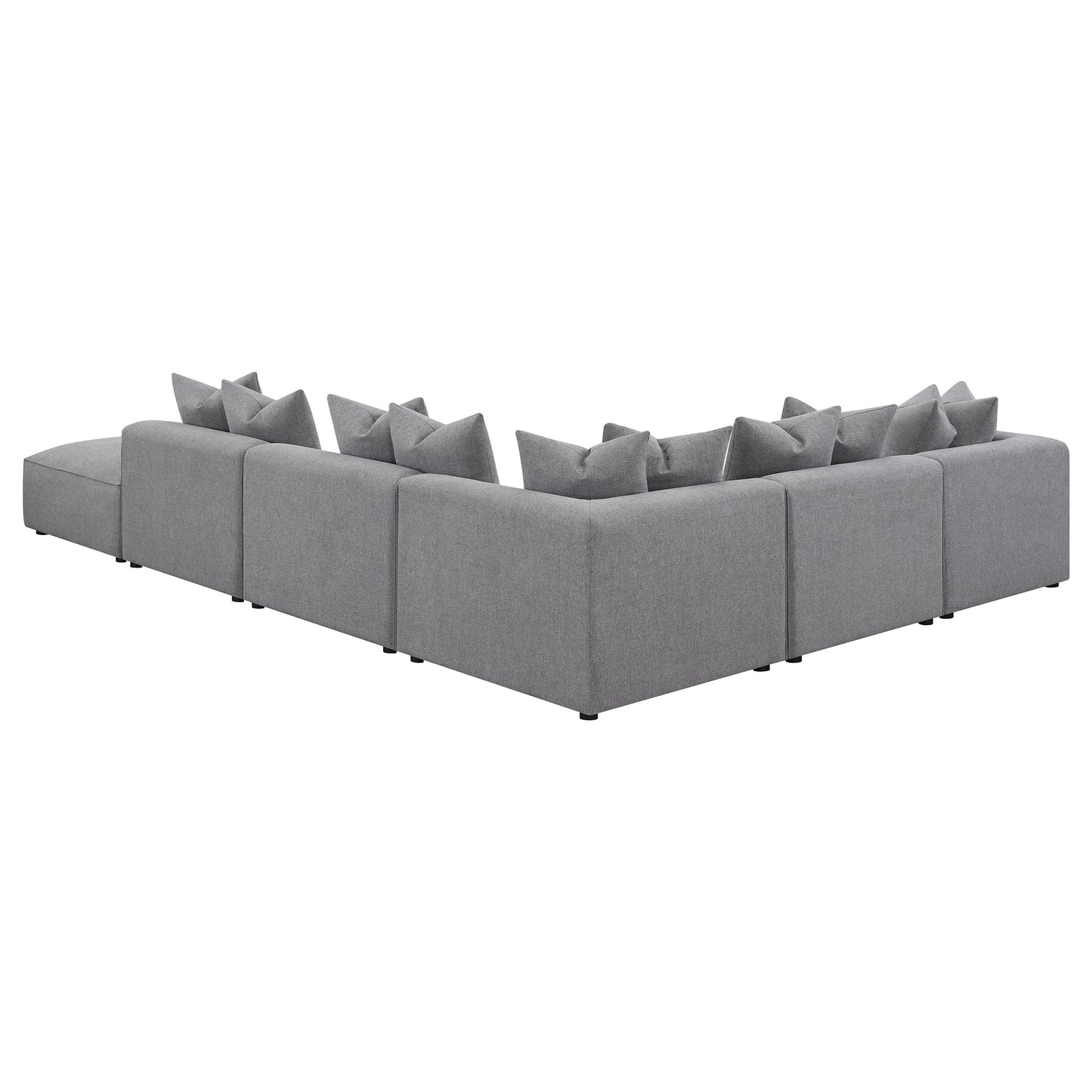 donna 6-piece upholstered modular sectional grey