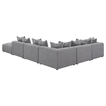 Donna 6-piece Upholstered Modular Sectional Grey