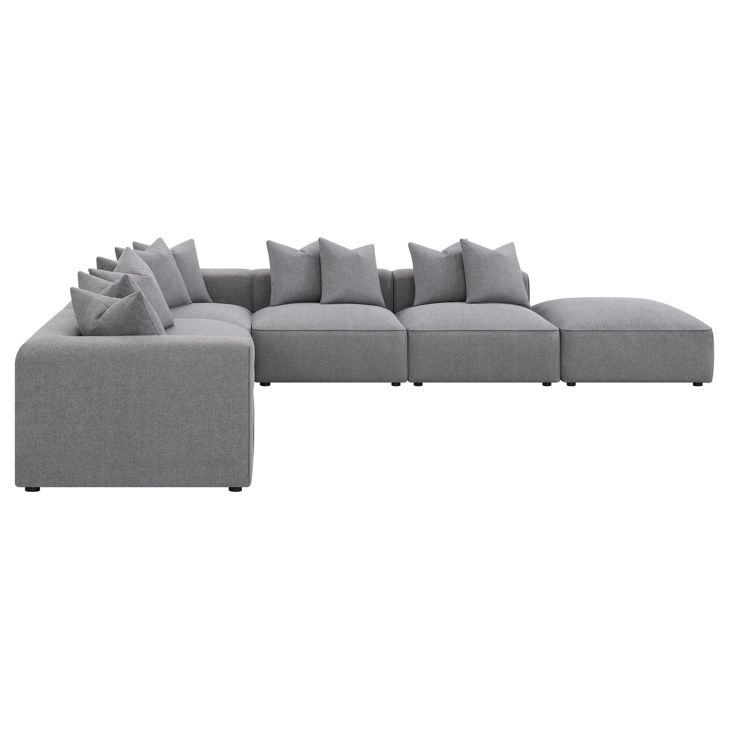 donna 6-piece upholstered modular sectional grey