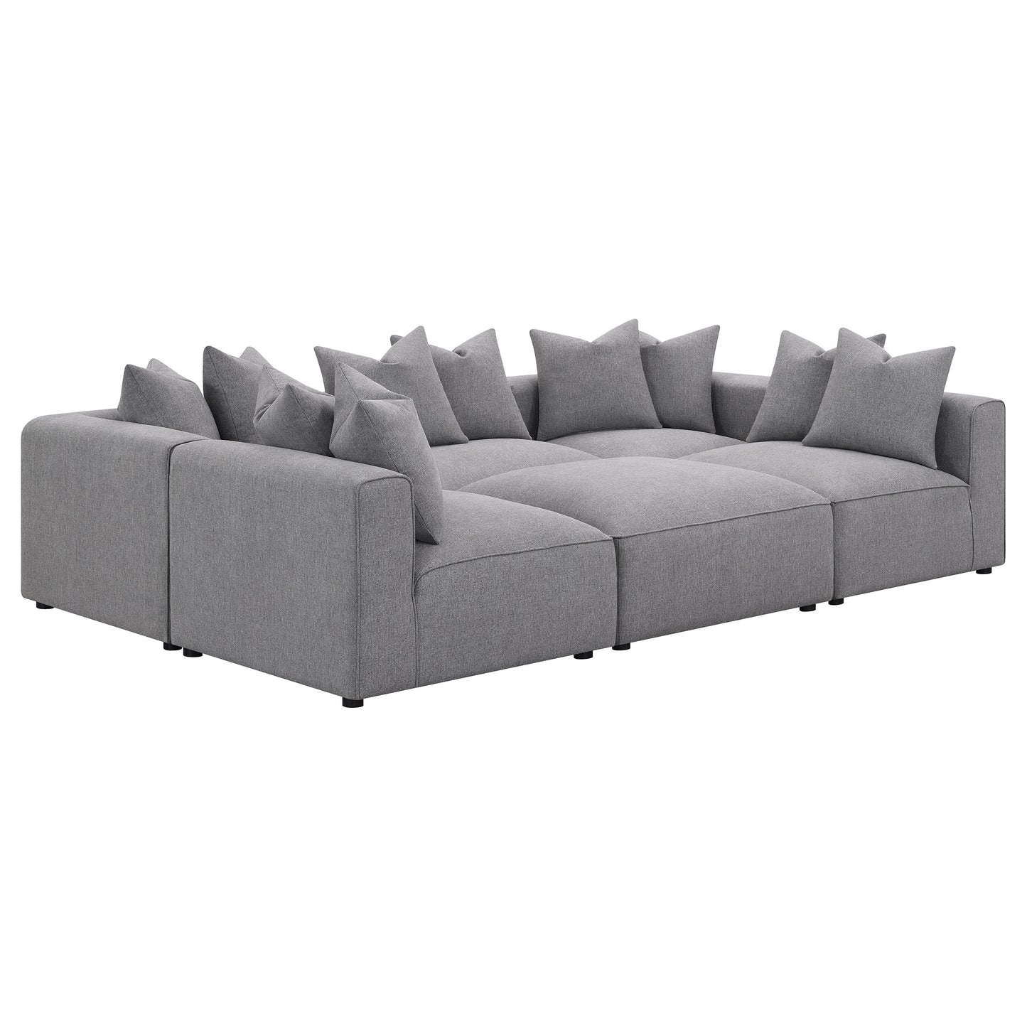 donna 6-piece upholstered modular sectional grey