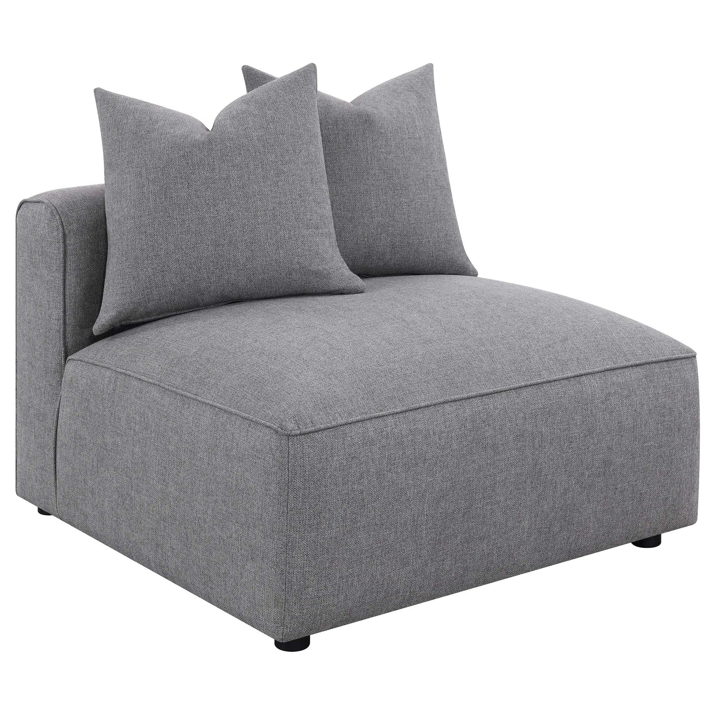 donna 6-piece upholstered modular sectional grey