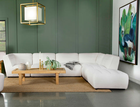 Bolden 6-piece Upholstered Modular Sectional Sofa NaturalIvory