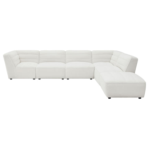 Bolden 6-piece Upholstered Modular Sectional Sofa NaturalIvory