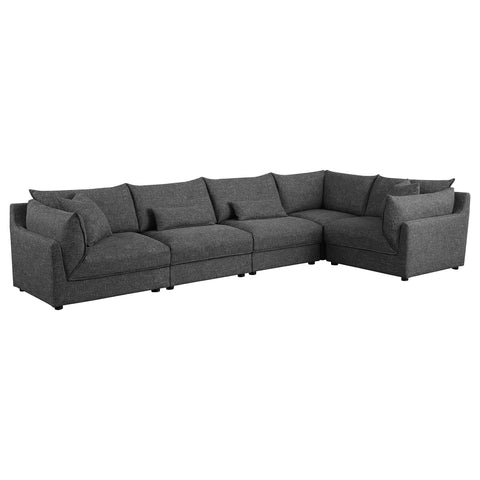 Basye 5-piece Upholstered Modular Sectional Barely BlackBarely Black