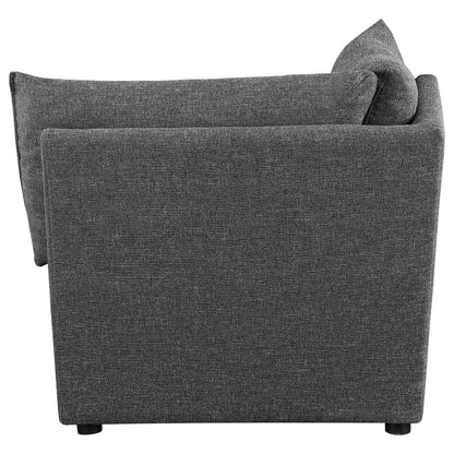 Basye Upholstered Corner Chair Barely BlackBarely Black