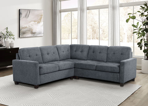 Ronea 3-piece Upholstered Sectional Sofa Steel GreySteel Grey