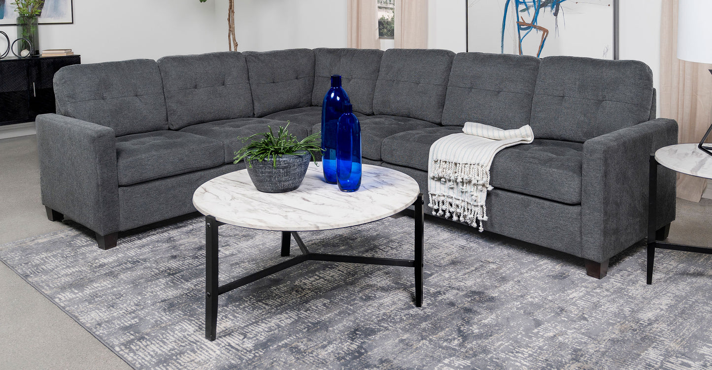 topeka 4-piece upholstered modular sectional steel grey