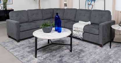 Topeka 4-piece Upholstered Modular Sectional Steel Grey