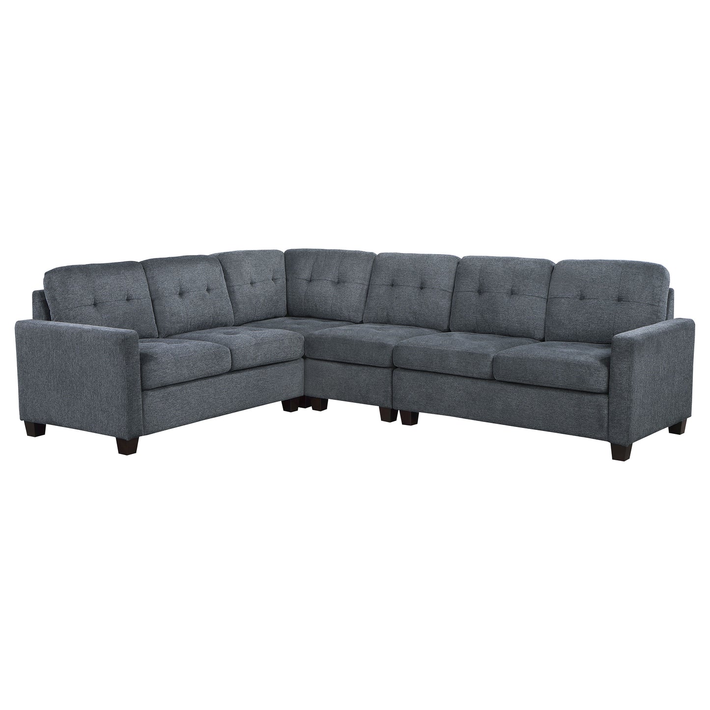 topeka 4-piece upholstered modular sectional steel grey