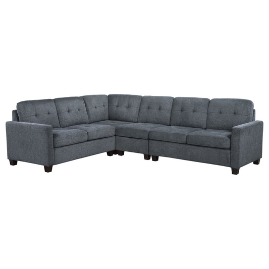 Topeka 4-piece Upholstered Modular Sectional Steel Grey