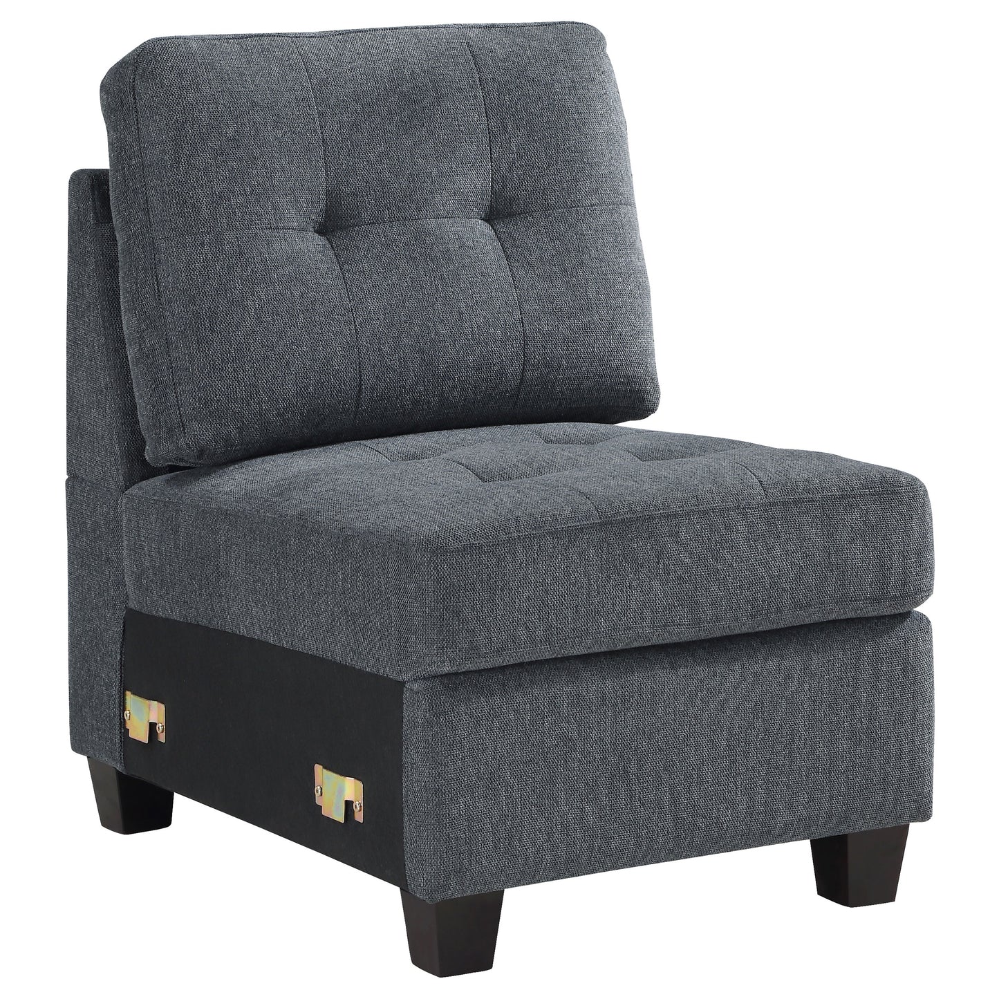 topeka upholstered armless chair steel grey