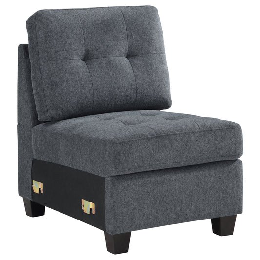 Topeka Upholstered Armless Chair Steel Grey