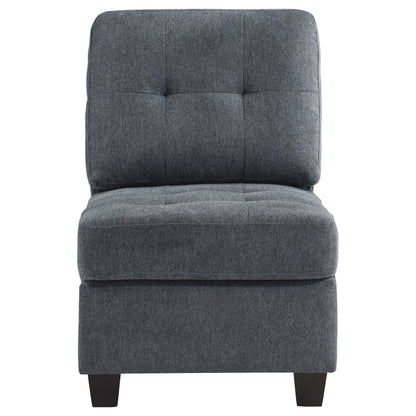 Topeka Upholstered Armless Chair Steel Grey