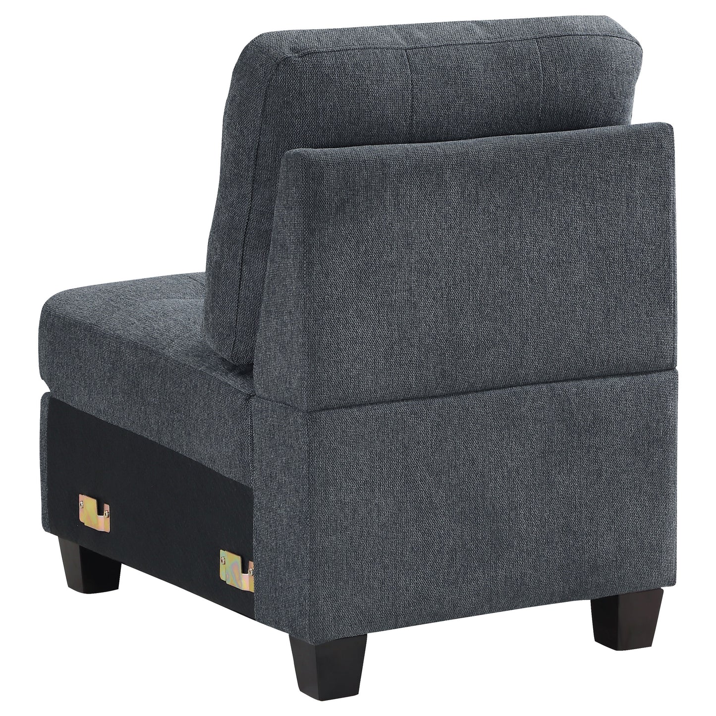 topeka upholstered armless chair steel grey