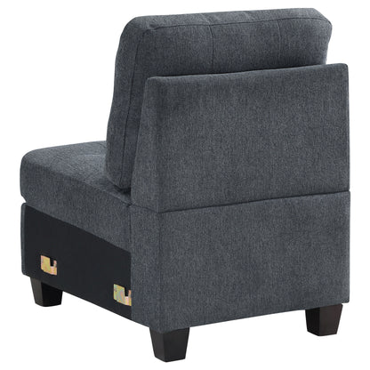 Topeka Upholstered Armless Chair Steel Grey