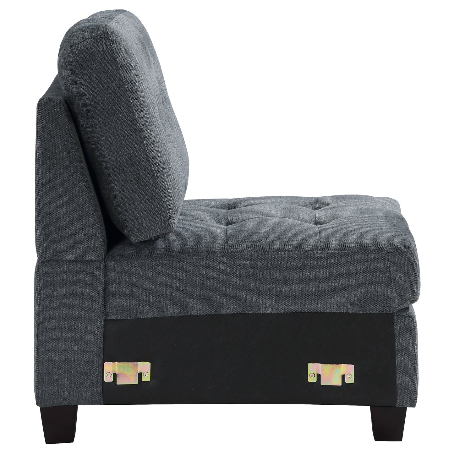 topeka upholstered armless chair steel grey