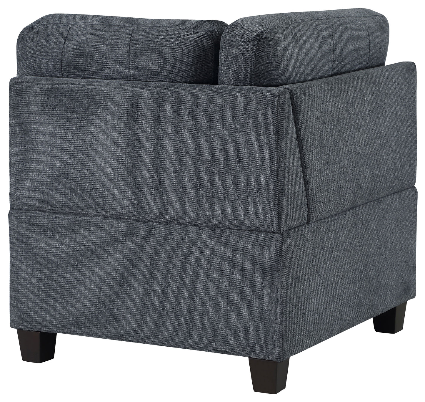 topeka upholstered corner chair steel grey