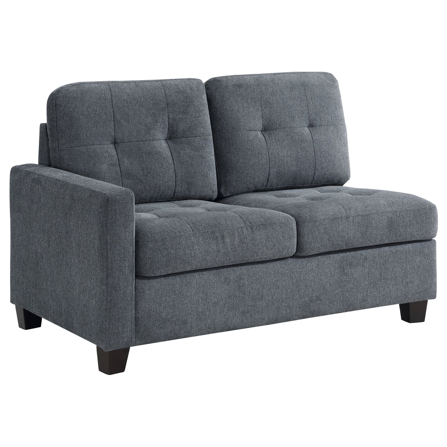 topeka upholstered laf chair steel grey