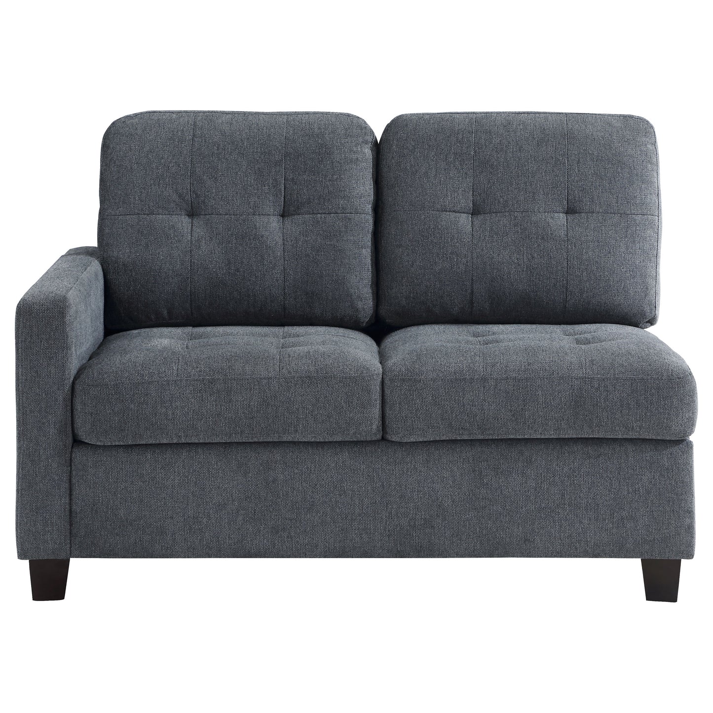 topeka upholstered laf chair steel grey