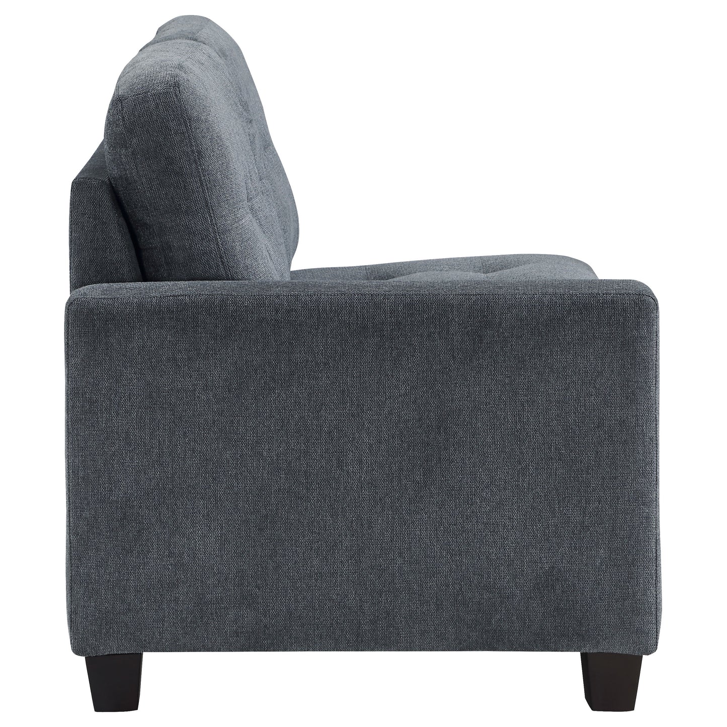 topeka upholstered laf chair steel grey