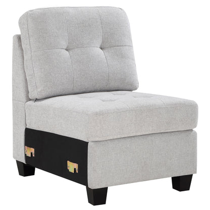 Topeka Upholstered Armless Chair Steel Beige