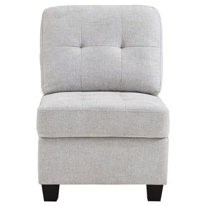 Topeka Upholstered Armless Chair Steel Beige