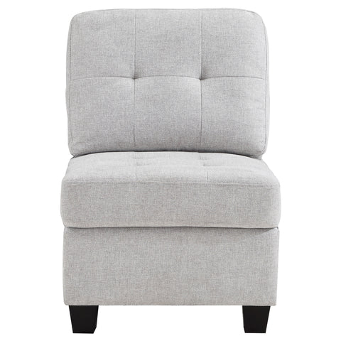 Ronea Upholstered Armless Chair Steel BeigeBeige