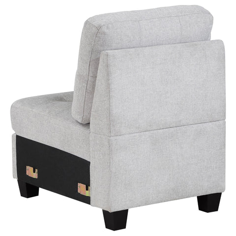 Ronea Upholstered Armless Chair Steel BeigeBeige