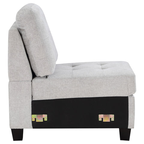 Ronea Upholstered Armless Chair Steel BeigeBeige