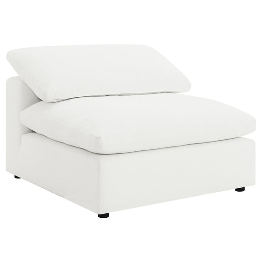 Neil Boucle Upholstered Armless Chair Ivory