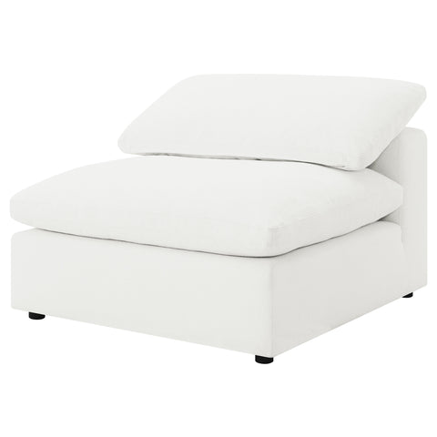 Malka Boucle Upholstered Armless Chair IvoryIvory