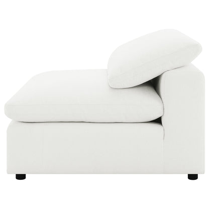 Neil Boucle Upholstered Armless Chair Ivory