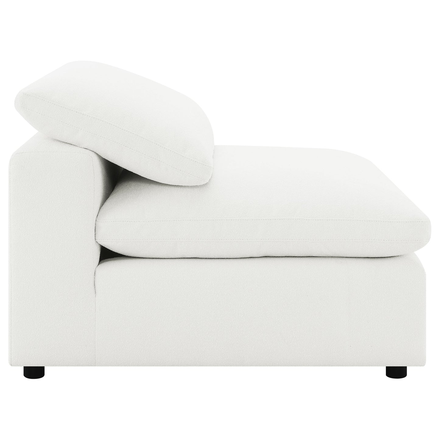 neil boucle upholstered armless chair ivory