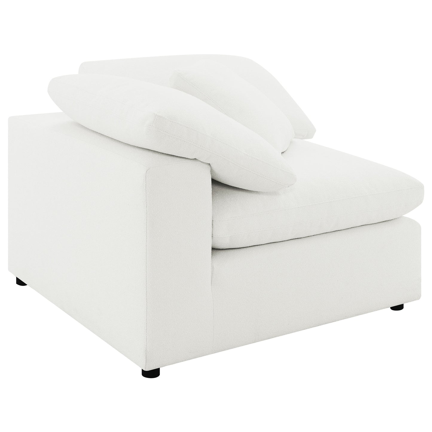 neil boucle upholstered corner chair ivory