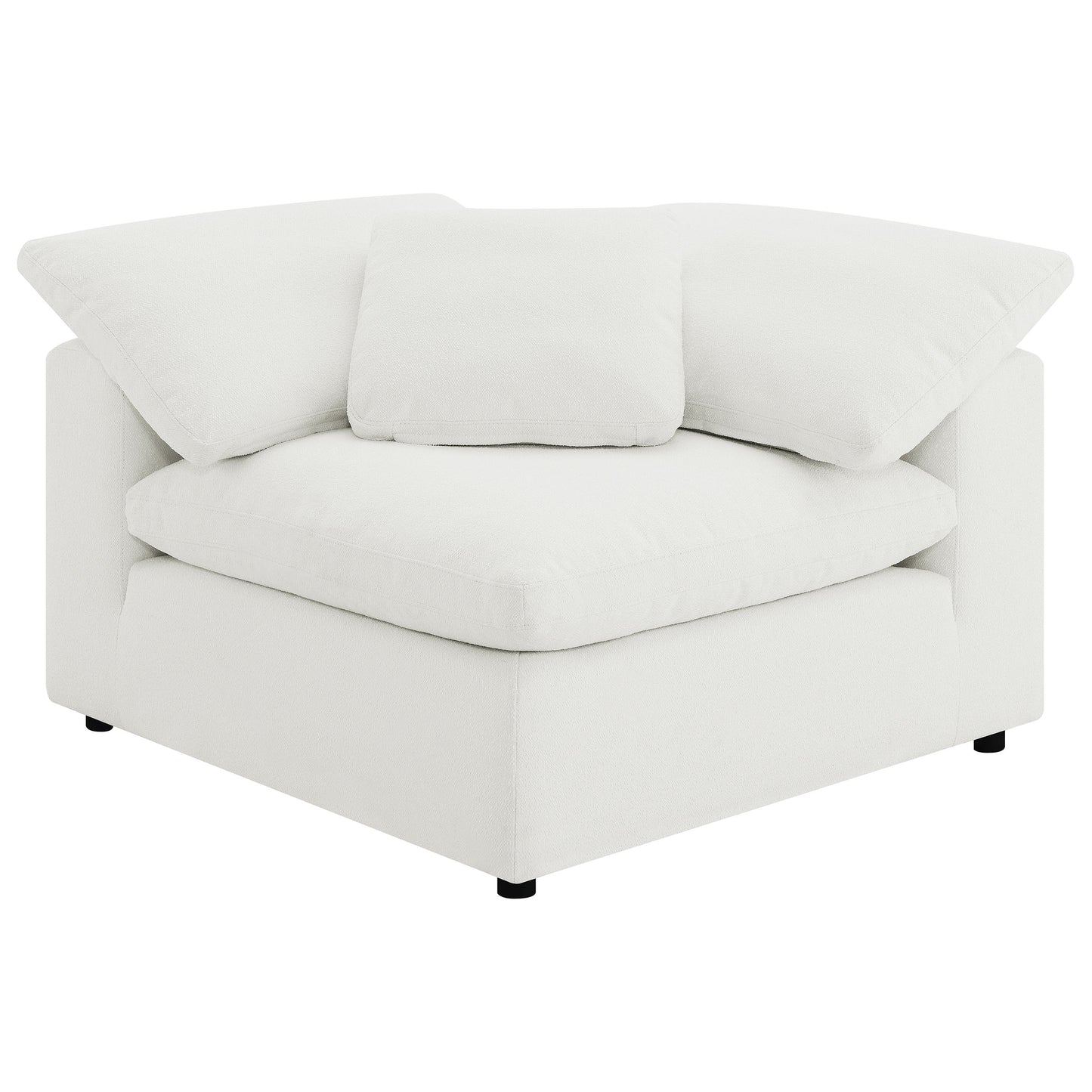 neil boucle upholstered corner chair ivory