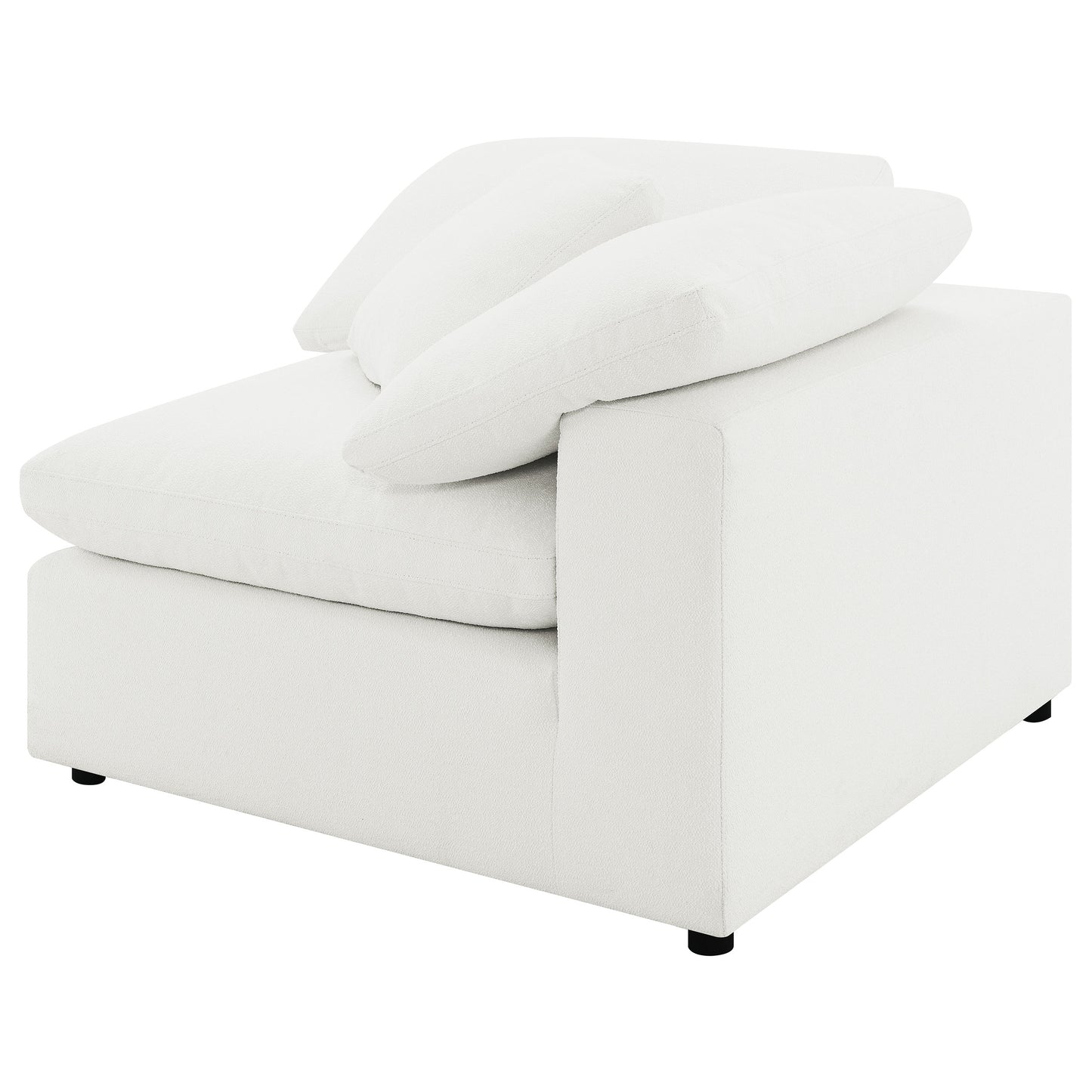 neil boucle upholstered corner chair ivory