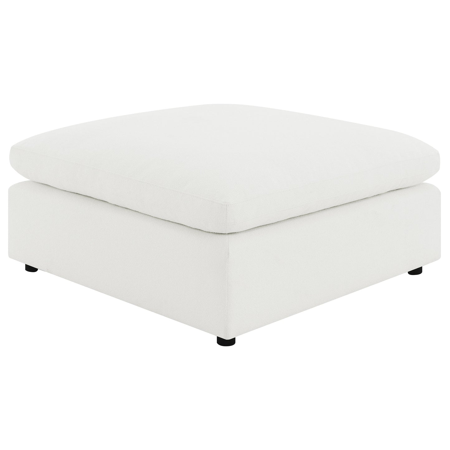 neil boucle upholstered ottoman ivory