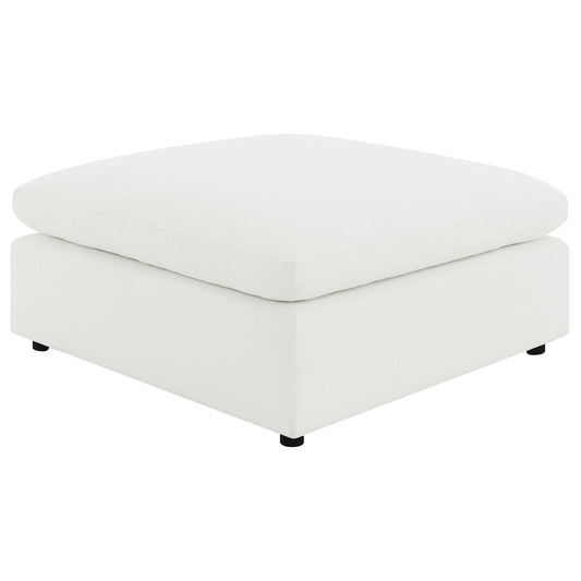 Neil Boucle Upholstered Ottoman Ivory