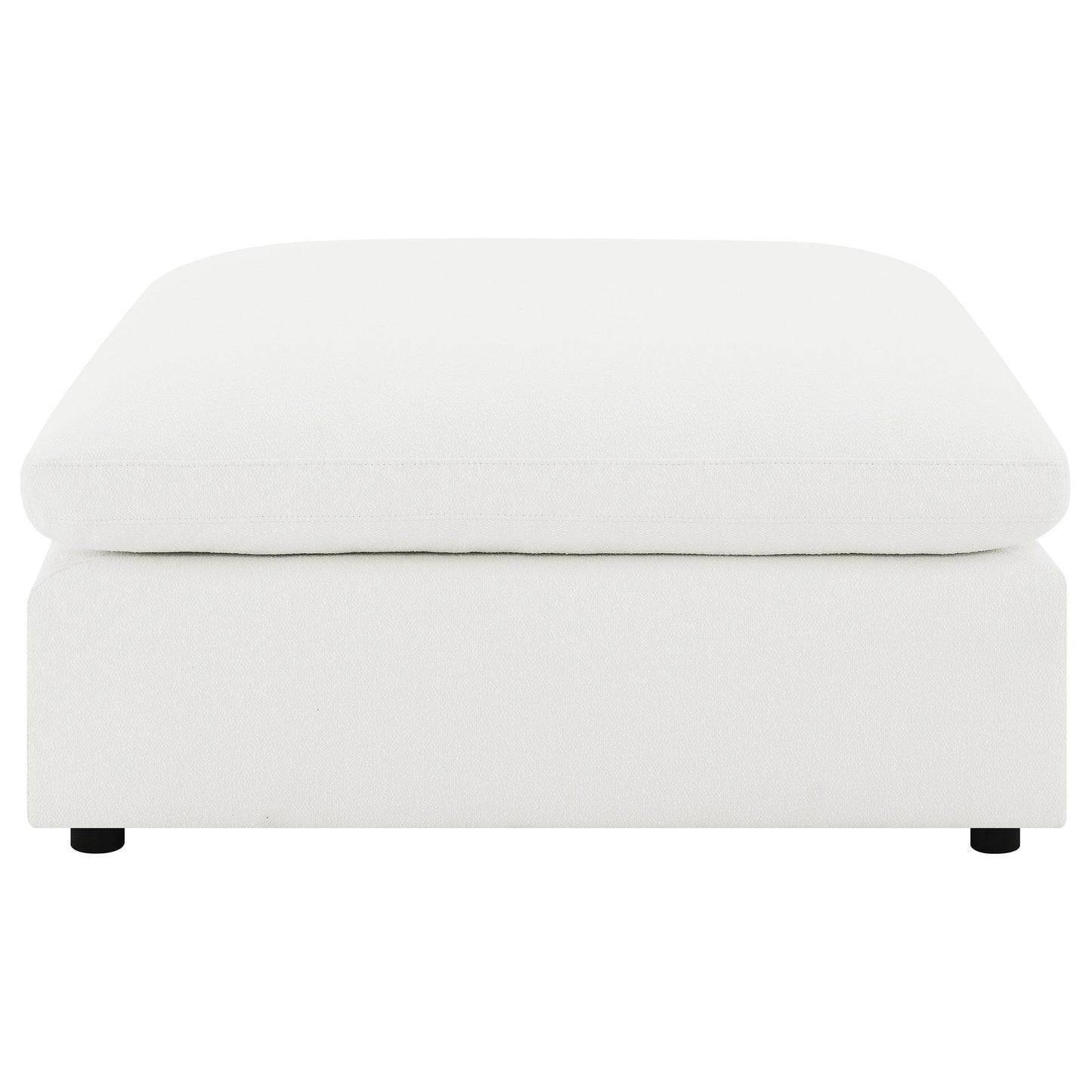 neil boucle upholstered ottoman ivory