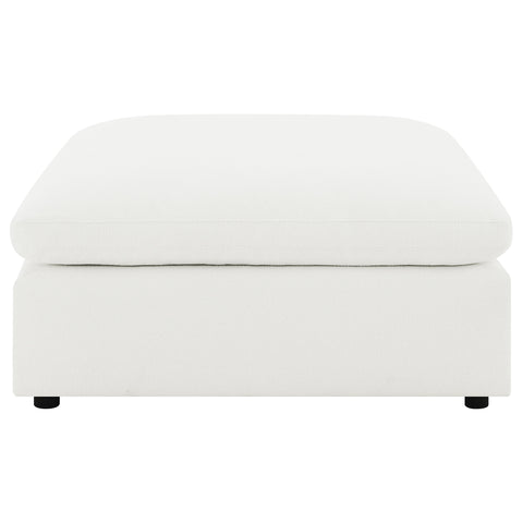 Malka Boucle Upholstered Ottoman IvoryIvory