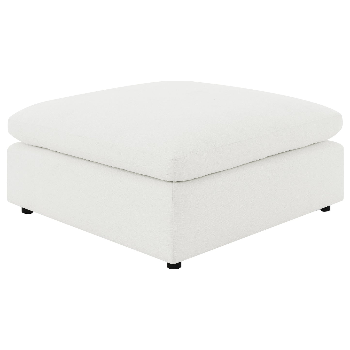 neil boucle upholstered ottoman ivory