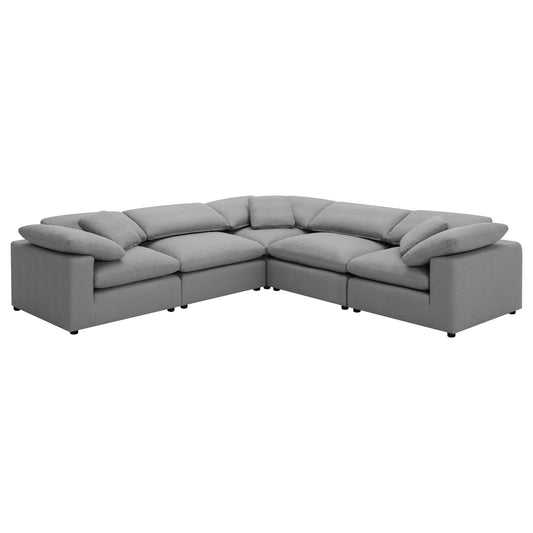 Malka 5-piece Boucle Upholstered Modular Sectional GreyGrey