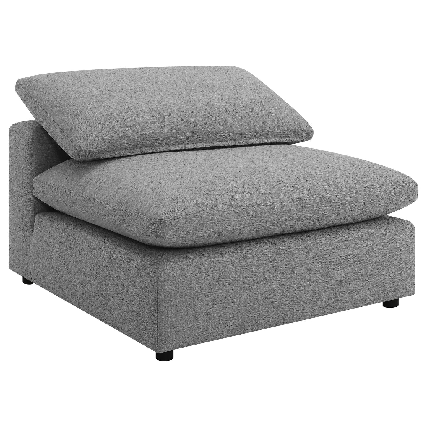 neil boucle upholstered armless chair grey