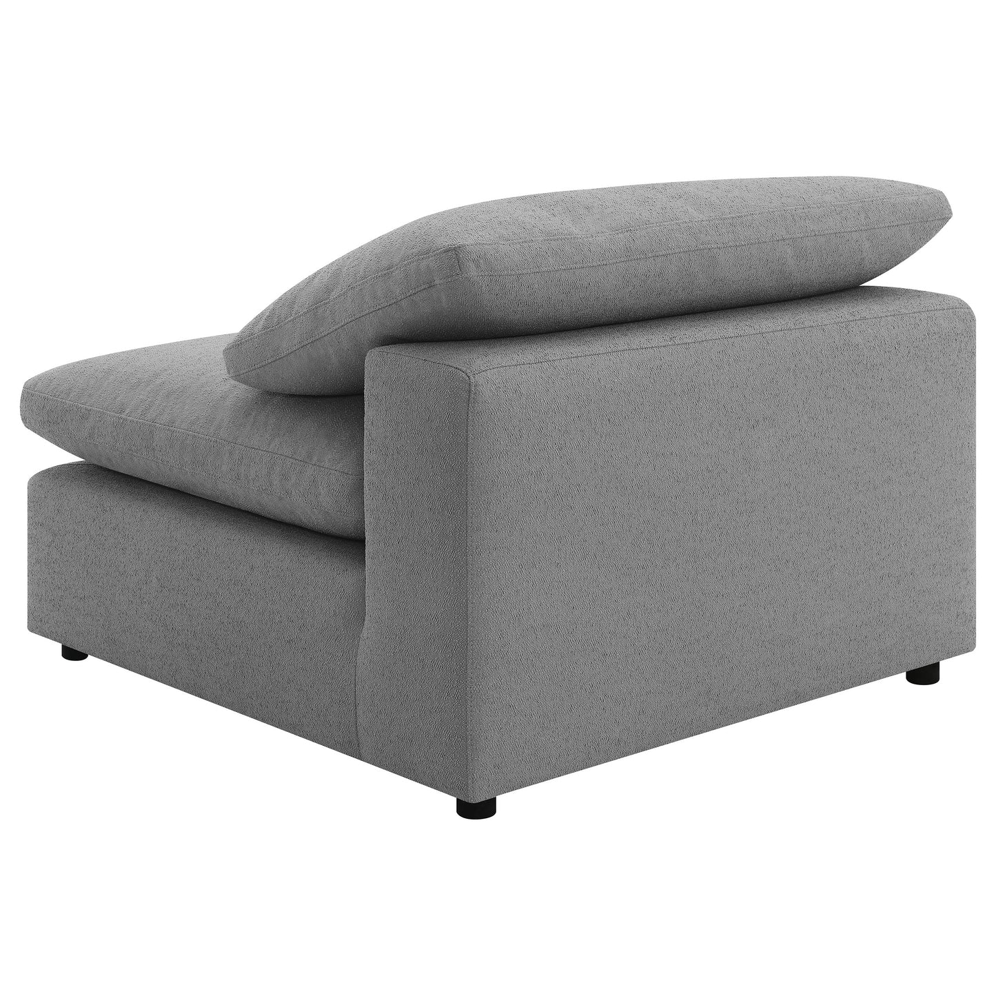 neil boucle upholstered armless chair grey