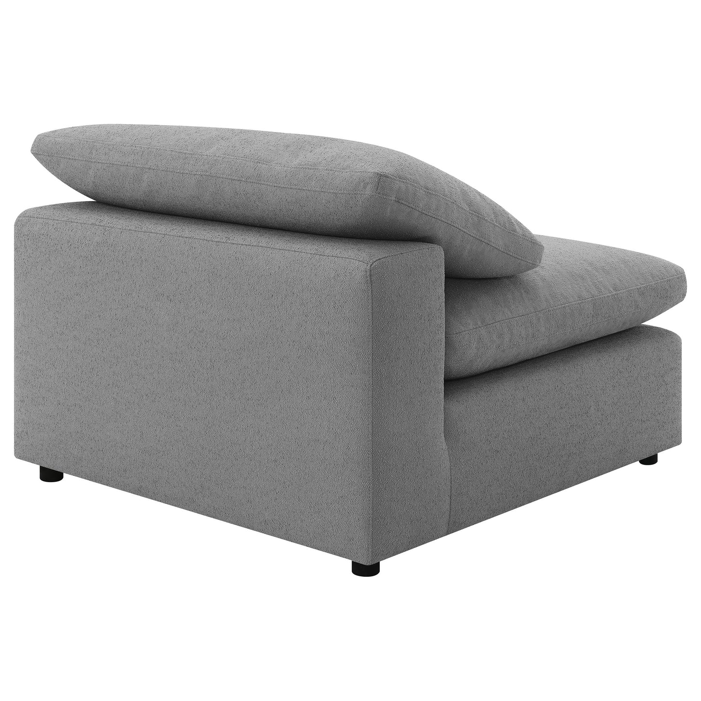 neil boucle upholstered armless chair grey